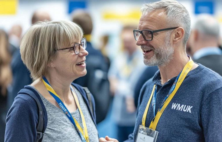 Two people at a Patient Summmit for Waldenstrom’s macroglobulinaemi