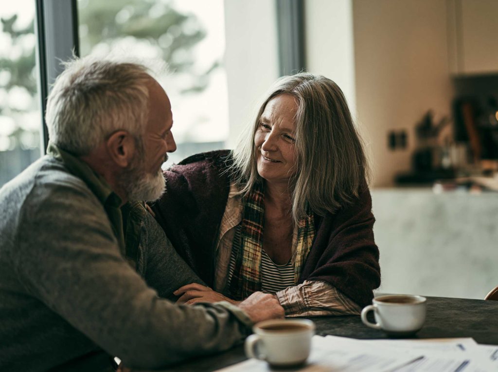 man & woman talking